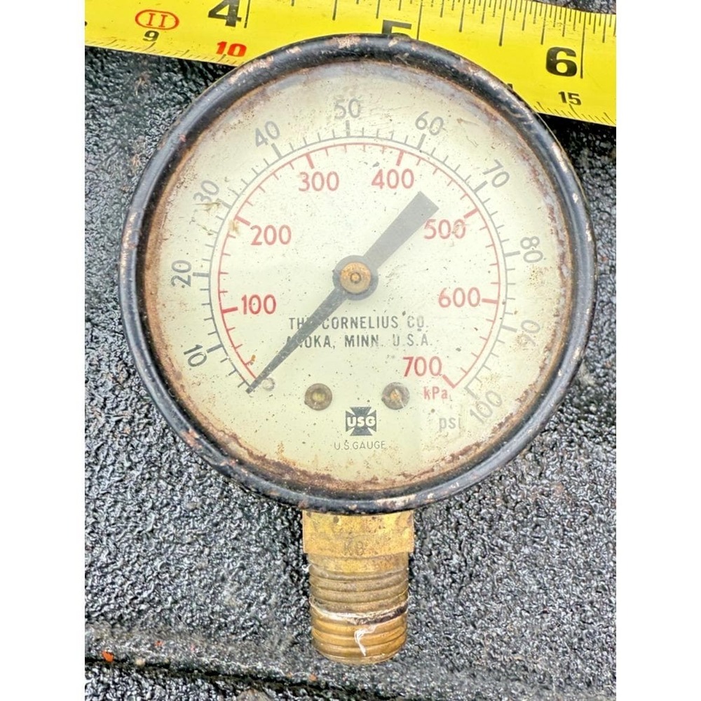 Vintage Cornelius Co. Pressure Gauge 700 kPa 100 PSI US Gauge Industrial‎